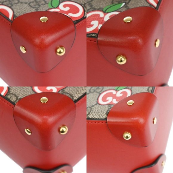 Authentic GUCCI Apple Small Bamboo 2Way Chain Shoulder Hand Bag Supreme Leather - Picture 8 of 16